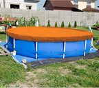 ECOOPTS 16 ft Round Pool Cover for Above Ground Pools, Swimming Pool Cover Protector Winter Safety Cover (Orange)