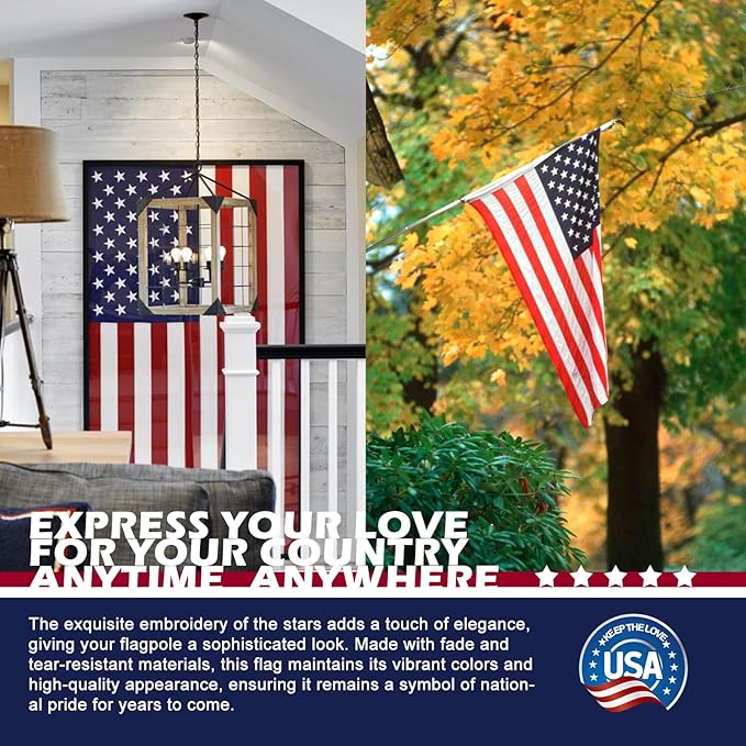 American Flag 2x3 FT for Outdoor or Indoor - All-Weather Heavy Duty Durable USA Flag - Fade Resistant Outside Banner Flag (2x3 FT)