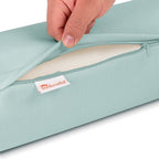 Austin Horn Classics Sunbrella Set of 2 Zippered Neck Bolster Pillow, Made with Sunbrella Fabric, Cylinder Pillows, for Couch & Bed, Decorative Round Throw Pillow, Back & Neck Support (Mist)