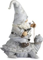 Roman Giftware Inc., Garden Collection, Gnome Riding Turtle Statue, 11.5" H, Decorative, Garden Gift, Home Outdoor Decor