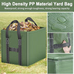 2-Pack 66 Gallons Reusable Yard Waste Bags, Upgrade Heavy Duty Foldable Garden Leaf Bag Lawn Bags Trash Bag Waste Container, Keep Upright (25.5" L × 25.5" W × 27.5" H)