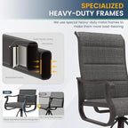 Amopatio Padded Patio Swivel Chairs Set of 6, Outdoor Dining Chairs with Ultra Soft Textilene High Back Seat & Metal Rocker Frame, for Backyard Deck Lawn Garden, Dark Grey