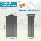 2.5x1.4 FT Outdoor Storage Shed, Metal Tool Shed with Lockable Doors & Peaked Roof, Galvanized Steel Garden Shed for Backyard Garden Patio Lawn, Black