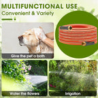 Heavy Duty Garden Hose – 5/8 Inch Flexible, Lightweight Hybrid Hose with 600 PSI Burst Pressure, Swivel Handle, All-Weather Water Hose, Durable Copper Male/Female Fittings (Orange, 50FT)