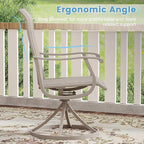 DIFY 7 Pieces Outdoor Patio Dining Set, 6 Sandshell Textilene Swivel Dining Chairs and 47.2" Sandshell Round Dining Table, Metal Outdoor Table and Chairs