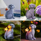 Nacome Dog Outdoor Statues for Garden: Outside Decor with Butterfly Clearance for Yard Art Lawn Ornaments Porch Patio Balcony Home House - Birthday Gifts for Grandma Mom Women