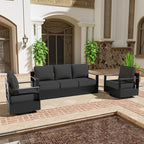 3 PCS Aluminum Patio Conversation Set - Outdoor 3-Seater Sofa, 2 360° Swivel Chair with 6" Thick Water-insistant Cushions, All-Weather Use Frame, Removable Cover, Ideal for Garden, Poolside (Grey)