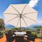 Sundale Outdoor 11 ft Patio Umbrella with Sand Bag Umbrella Base Included, Outdoor Umbrella with Tilt and Crank, Beige