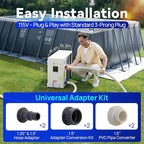 Aquastrong Inverter Swimming Pool Heat Pump, 22,000 BTU 7,000 Gallons Electric Pool Heater for Above Ground and Inground Pool, WiFi Capable Timer, Heating and Cooling Pool Heater 120V