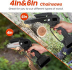 3-in-1 Cordless Pole Saw & Mini Chainsaw & Grass Trimmer, 21V Battery Powered 6 Inch Electric Pole Chainsaw, 12.3ft Max Reach, 5.5 LB Lightweight Pole Saws for Tree Trimming, Branch Cutting