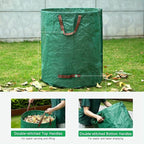 2-Pack 80 Gallon (33H x 26D Inches) Reusable Standable Yard Waste Bags with 4 Handles for Leaves, Debris, Grass Clippings, Garden Trash