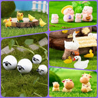 18 Mini Resin Animals Family Figures, 70 Pcs Tiny Plastic Animals Small Little Figurines to Hide Miniature Fairy Garden Accessories