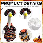 Halloween Porch Goose Outfit Set for 23'' Plastic Statue Lawn Porch Goose Clothes with Fall Pumpkin Skirt Hat Costume for Indoor Outdoor Patio Yard Lawn Art Decor