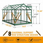 6x10 FT Greenhouse for Outdoors, Heavy Duty Polycarbonate Panels with 5 Roof Vents, Aluminum Large Walk-in Greenhouse for Outside Garden Backyard, Easy Setup, Green