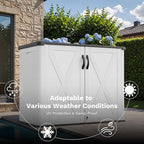 Greesum Outdoor Storage Cabinet, 25 Cu.Ft Deck Box Without Shelves, Waterproof Plastic Storage Bin for Patio Cushions, Gardening Tools, Lockable and Sidehandles, UV Resistant, White