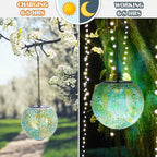 Solar Hanging Lantern Solar Outdoor Lanterns Mosaic Gazing Ball Outdoor Hanging Lights Outdoor Lights Waterproof Garden, Patio, Pathway & Yard Décor Green