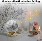 Amazing Gemstone Dendrite Opal Crystal Ball with Stand - 2 Inches Crystal Sphere Meditation Balls for Witchcraft and Decorative Balls