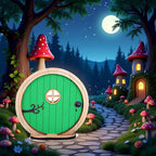 1Pc Fairy Garden Door for Tree, Fairys Doors for Trees Outdoor and Tree Trunk, Mini Fairy Garden Sculpture Lawn Ornament Decor, Fairys Tales Door Decoration，Gardens Miniatures (Green)