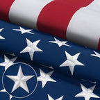 American Flag 5x8 Ft for Outside Longest Lasting- Ultra Durable, Tear-Proof Heavy Duty Spun Polyester US USA Flags - Fade Resistant, Embroidered Stars, Sewn Stripes, Brass Grommets - Outdoor Decor