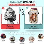 Watercolor Horse Laundry Basket Foldable With Handles Cute Animal Floral Tote Bag Oxford Cloth Colorful Laundry Hamper Clothes Toy Storage Bucket For Bathroom/Laundry/Bedroom 18.9" x 16.5 "