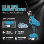 Cordless Reciprocating Saw 20V with 2 Batteries & Charger, Variable Speed 0-3000SPM, Tool-Free Blade Change, Includes 4 Saw Blades for Wood, Metal, PVC and Tree Cutting