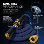 TITAN Flexible Garden Hose 10FT – Ultra Lightweight, Heavy Duty Water Hose with Brass Fittings & Jet Nozzle – Kink-Free, Non-Expanding, Durable Fabric Hose for Yard, Lawn, Car Wash, Outdoor Use