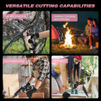 Mini Chainsaw, 6-Inch Electric Chainsaw Cordless, Upgraded 900W Brushless Portable Handheld Small Chain Saw with Auto Chain Regulator & Auto Oiler for Wood Cutting/TreeTrimming/Courtyard (Pink)