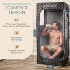 LifePro Revivify Portable Sauna Box – at Home Sauna Tent with Adjustable Heat Levels & Timer – Foldable, Easy-to-Use Personal Steam Room for Home with 2.6L Steamer, Essential Oils and App Control