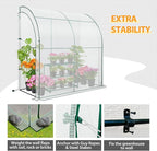 EAGLE PEAK 3 Tier Lean to Portable Greenhouse, Heavy-Duty Indoor & Outdoor Garden with Wire Shelves, 2 Roll-Up Zipper Doors, Easy Assembly, 79"x39"x83" Clear/White PE Cover