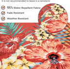 Throw Pillow with Insert, Set of 2, Outdoor Indoor Waterproof Decorative Patio Throw Pillow 18x18 Inch, Square Cushion for Couch Sofa Garden Farmhouse Decoration-Chili Red Floral