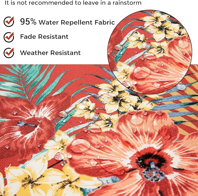 Throw Pillow with Insert, Set of 2, Outdoor Indoor Waterproof Decorative Patio Throw Pillow 18x18 Inch, Square Cushion for Couch Sofa Garden Farmhouse Decoration-Chili Red Floral