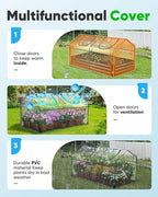 Quictent Portable Mini Cloche Greenhouse w/ Elevated Bottom, Reinforced High Light Transmission Waterproof UV-Resistant Hot House for Indoor Outdoor, w/ 50 T-Shaped Plant Tag, 71" x 36" x 36" (Clear)