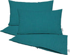 RSH DECOR: Sunbrella Pillow Covers Set of 4 | Covers Only - 20" x 12" | Outdoor Lumbar Pillow Covers Crafted with Sunbrella Performance Fabric | Spectrum Peacock