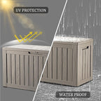 TARKARI 80 Gallon Lockable Resin Deck Box, Waterproof & UV-Resistant Outdoor Storage Box for Outdoor Cushion Storage, Garden Tools & Pool Accessories Storage, Gray