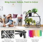 S AFSTAR Metal Plant Stand, Two Tiered Garden Cart Shelf for Indoor Outdoor Home Garden Patio, Parisian Style Flower Pot Holder, Stable and Durable
