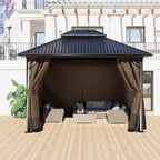 BPS 10' x 10' Gazebo Curtain Privacy 4-Panel Sidewall Outdoor Replacement Shade (Only Curtain)