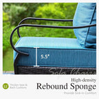 Sophia & William Patio Furniture Set, 5PCS Metal Outdoor Conversation Set with 3-Seater Outdoor Couch, 2 Swivel Chairs, 1 Loveseat,1 Coffee Table for Outdoor Seating, Backyard, Porch(Navy)