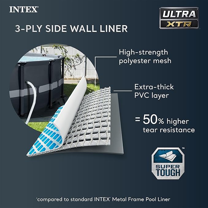 Intex Ultra XTR Deluxe Above Ground Swimming Pool Set, Includes Cartridge Sand Filter Pump, SuperTough Puncture Resistant, Rust Resistant, 24' x 52"