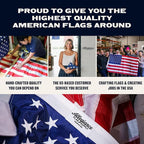 Allegiance Flag Supply Pre-Assembled American Flag Set | American-Sourced Nylon Fabric, Embroidered Stars, Hand-Stitched | Proudly Made in USA (3' x 5')