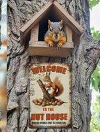 Funny Squirrels Signs Welcome To The Nut House Squirrels Stuff For Indoor Outdoor Decor 12x8 Inches (Orange)