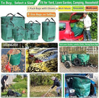 Professional 3-Pack 72 Gallons Yard Lawn Garden Bags (D26, H30 inches) with Coated Garden Gloves,Reusable Leaf Waste Bags,Patio Bags,Laundry Container,Gardening Trimmings Bag with 4 Handles
