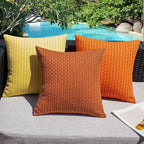Kevin Textile Fall Outdoor Waterproof Throw Pillow Covers Pack of 2 Farmhouse Decorative Cushion Covers for Garden Patio Tent Balcony Bench Couch Sofa 12x20 Inch, Burnt Orange