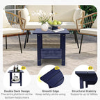 Outdoor Side Table, Weather Resistant Double Small Adirondack Side Table, Outdoor Indoor End Table for Adirondack Chair, 17" Patio Table for Pool, Deck and Porch, Deep Blue