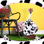 Cow Goose Outfit Clothes for 23 High Cement or Plastic Goose Lawn Clothing Porch Garden Costume