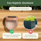 Vego garden Rippled Solar Garden Lights with Auto Sensors Magnetize Securely to Raised Beds, IPX4 Waterproof Outdoor LED Light for Patio & Yard Olive Green, 6 Pack