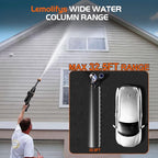 Lemolify 6000mAh Battery Pressure Washer, Electric Power Washer Cordless, Portable Car Pressure Washer Handheld with 6-in-1 Nozzle,17FT Drain Hose, Power Cleaner for Patio Floor Fence Deck,2 Battery