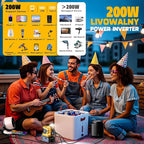 Real 200W Power Inverter Compatible with Dewalt 20V Max, Battery Inverter DC 20V to AC 110V-120V, LIVOWALNY Power Adapter with a 5AH Battery & a Charging Station & 2 USB-A & 1 Type-C & 1 AC Outlet