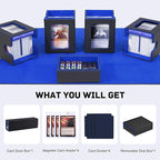 Marsguard Trading Card Deck Box with Commander Display，5 in 1 MTG Storage Holds 400+ Double-Sleeved Cards，4 Deck Boxes & Dice Tray Included，Fits MTG, TCG, PTCG & Sports Cards