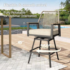 HERA'S HOUSE Outdoor Swivel Bar Stools Set of 6, High Top Patio Chairs with All Weather Cushion Pro Fabric, Bistro Set for Backyard, Lawn Garden, Balcony,Poolside