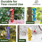 Kingsyard Metal Bird Feeders for Outdoors Hanging, 6-Ports Tube Bird Feeder, 14 inch, Durable & Weatherproof, Large Capacity for Attracting Wild Birds (Red)